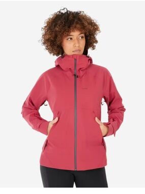 Decathlon QUECHUA Waterproof Hiking Jacket in Raspberry